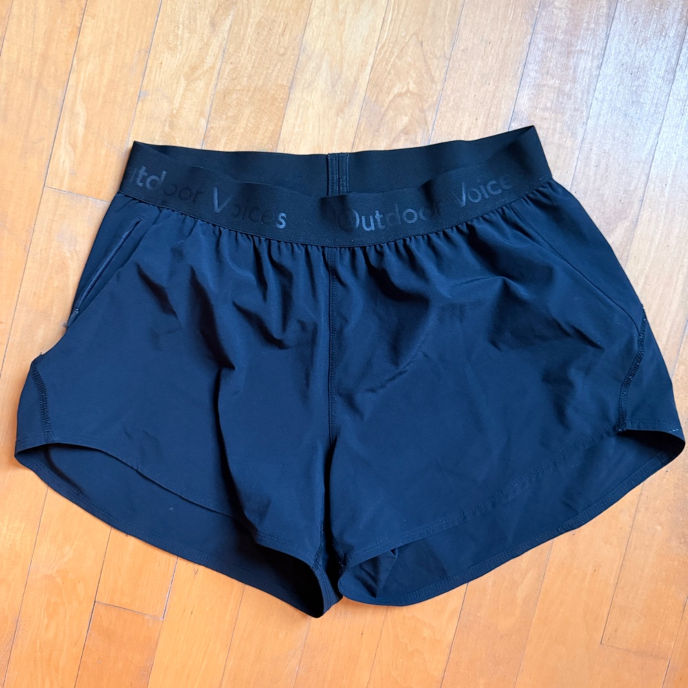 Outdoor Voices Black Track Shorts